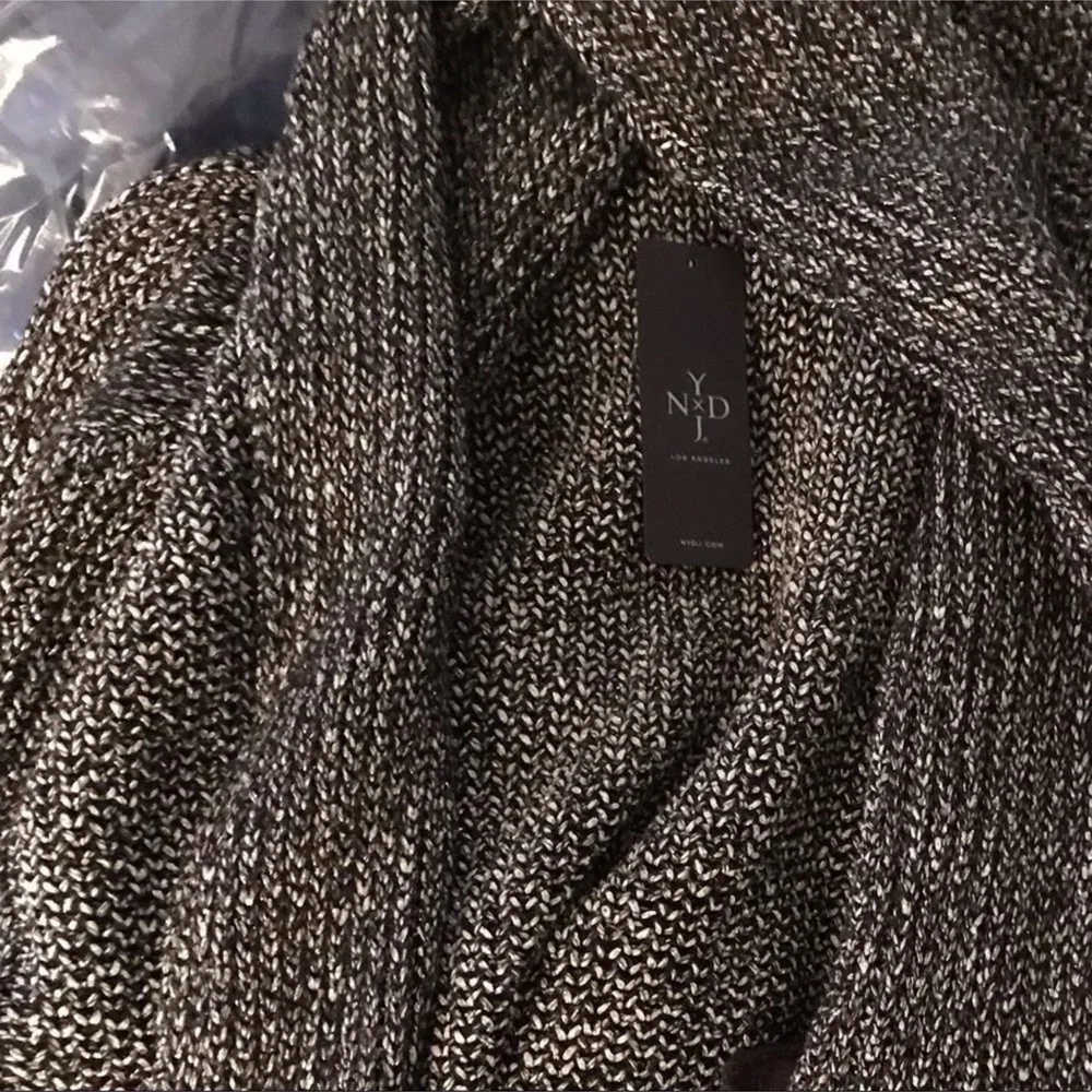 NYDJ Metallic Grey Open-Front Cardigan